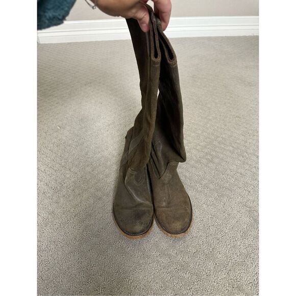 Steve Madden Leather Soft Dark Green Brown Boots 38/7.5 - Picture 4 of 7